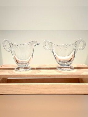 Heisey Clear Glass Petite Vintage Creamer and Open Sugar Set | EUC
